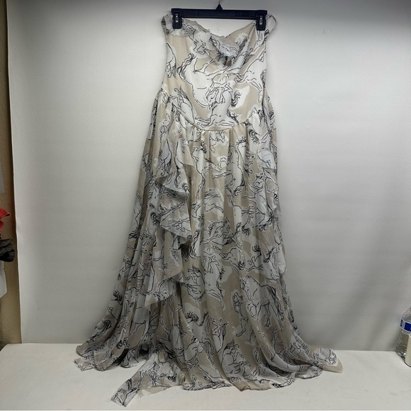 Nasty Gal ruffle kayhole stallion print Halter Maxi Dress Sz 6 nwt - Picture 2 of 12